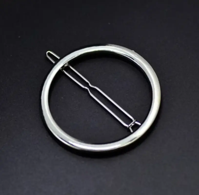 Заколка для волос Круг серебро