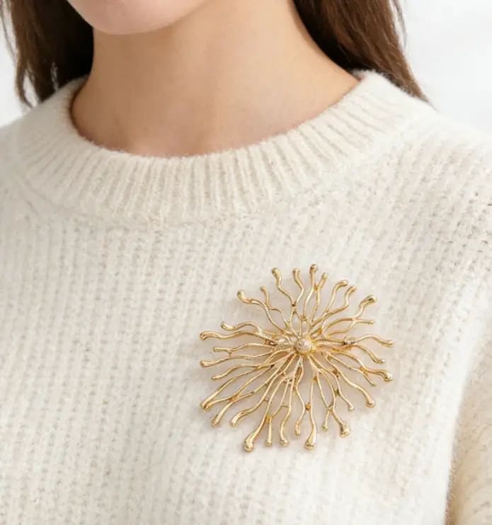 Брошь Солнце массивная