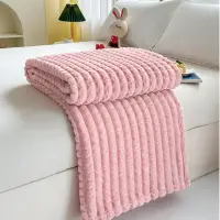 Плед велсофт розовый в кубик 150х100 см