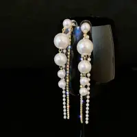 Серьги длинные с жемчужинами