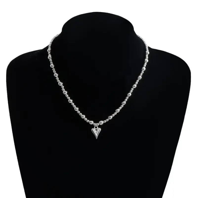 Чокер на шею Сердце серебристый