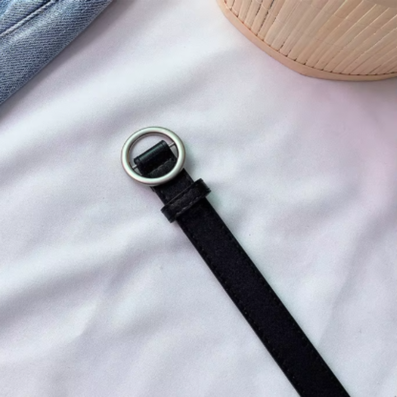 Ремень с круглой пряжкой 115 см