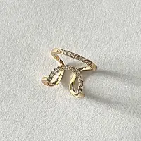 Кольцо на фалангу с кристаллами золотистое