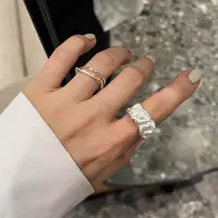 Кольца набор серебристые 2 штуки