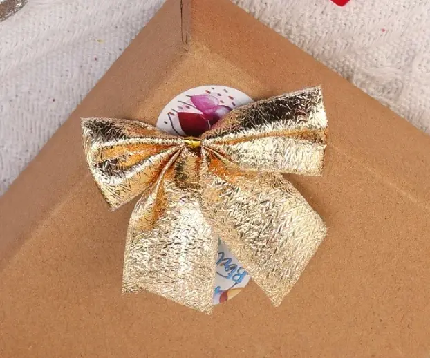 Бантики ёлочные золотистые 36 штук Бантики ёлочные золотистые 36 штук