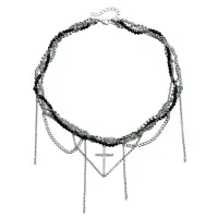 Чокер на шею плетеный с подвесками Мишки и Сердце