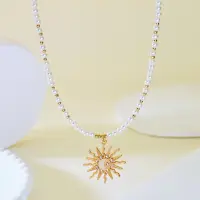 Чокер на шею из бисера Сердце золотисток