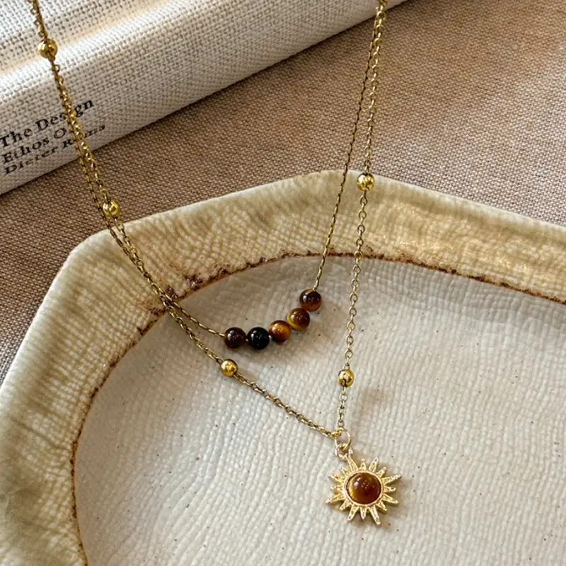 Цепочка двойная с подвесками Солнце