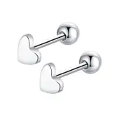 Серьги гвоздики Сердечки металл