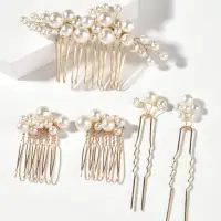 Гребень для волос свадебный с жемчужинами набор заколок