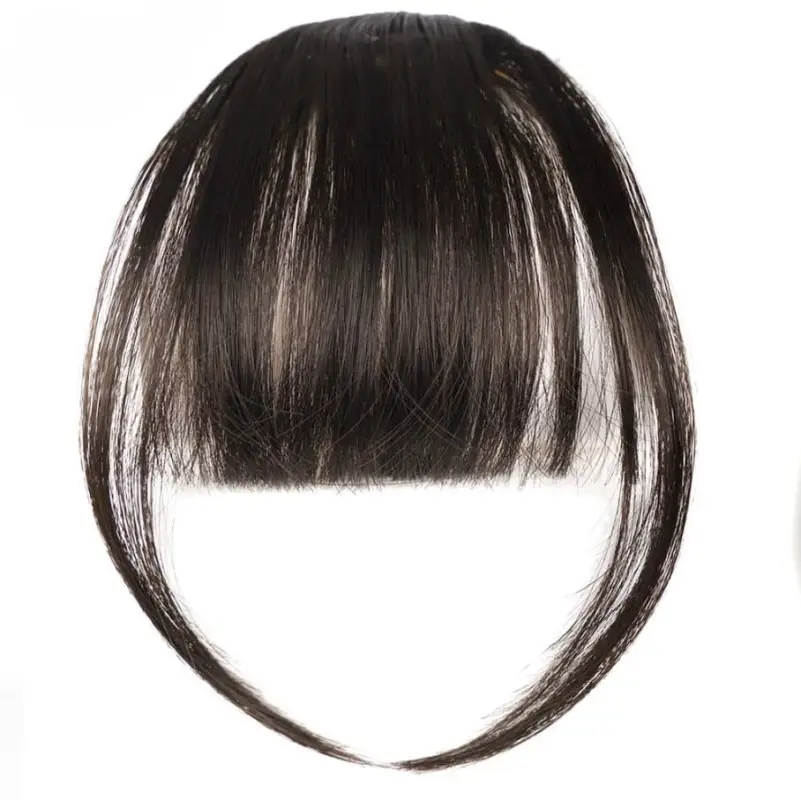 Накладная челка коричневая каштановая