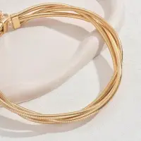 Чокер на шею жесткий плетеный золотистый