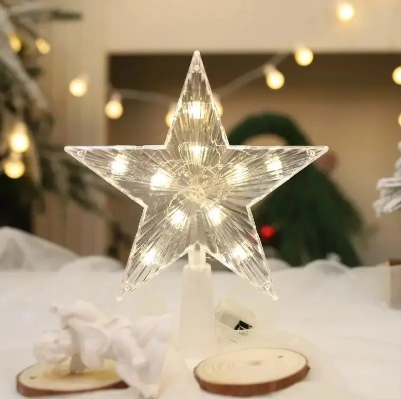 Звезда на елку светящаяся разноцветная 16 см Звезда на елку светящаяся разноцветная 16 см