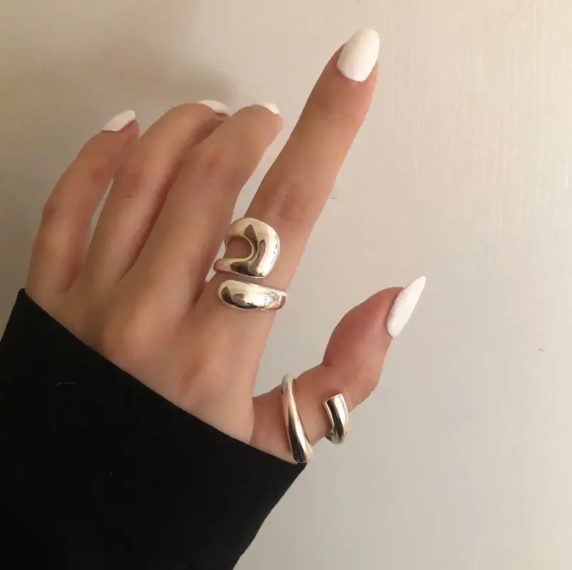 Набор колец массивные Фигуры светлые 2 штуки