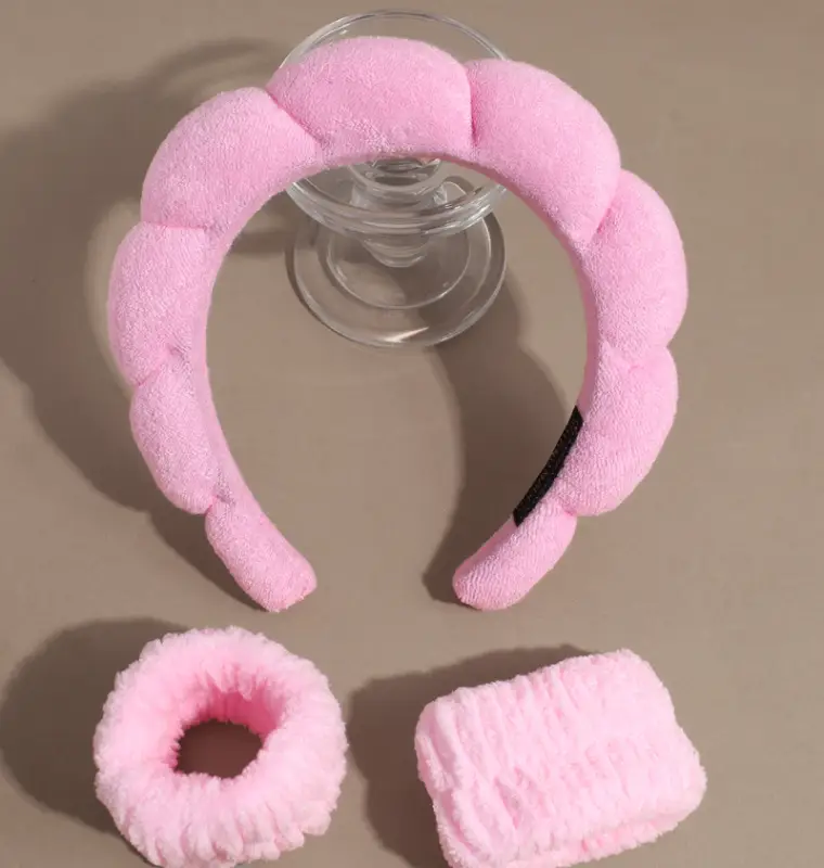 Набор для умывания с ободком розовый 6 предметов