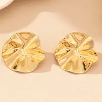 Серьги гвоздики круглые мятые