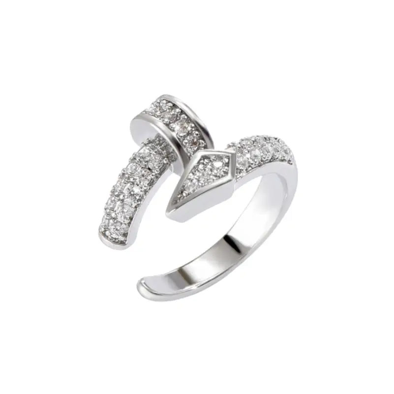 Кафф на ухо Гвоздь с кристаллами 1 шт