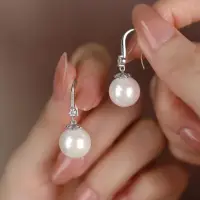 Серьги с кристаллами и жемчужинами