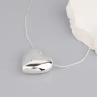 Подвеска Сердце на цепочке серебристая