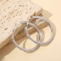 Серьги кольца с кристаллами 4,8 см