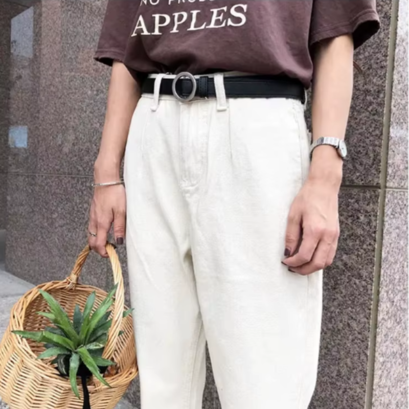 Ремень с круглой пряжкой 115 см