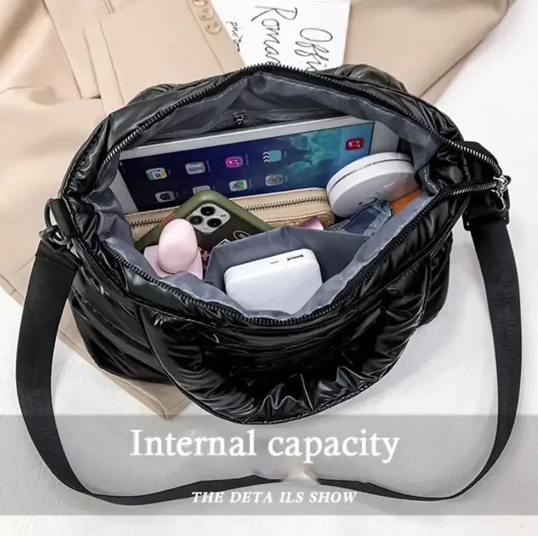 Сумка кросс-боди на плечо болоньевая черная Сумка кросс-боди на плечо болоньевая черная