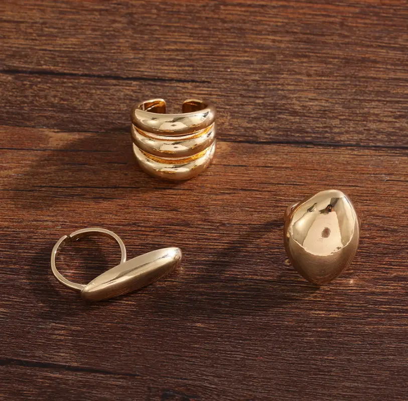 Набор колец массивные 3 штуки