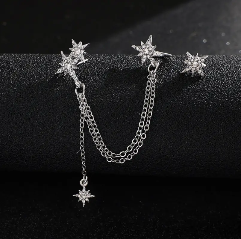 Кафф на ухо с проколом Звезды