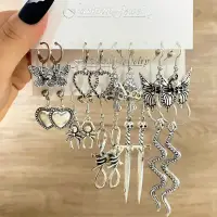Набор Сережек Скелеты 9 пар