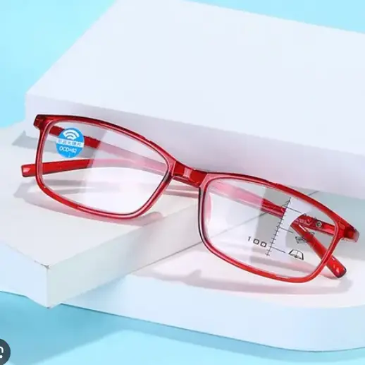Очки имиджевые прямоугольные без диоптрий красные