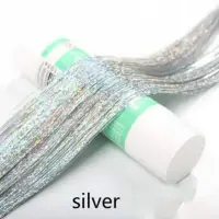 Блестящие нити для волос светлые 100 штук