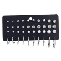 Набор серёжек пусеты серебристые 20 пар