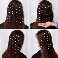 Набор заколок бусин для волос разноцветные 50 штук