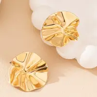 Серьги гвоздики круглые мятые