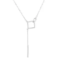 Подвеска Геометрия длинная на цепочке светлая 43 см