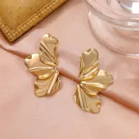 Серьги женские Лист золотистые