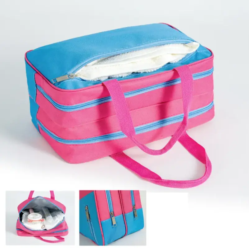 Сумка-саквояж спортивная розово-голубая