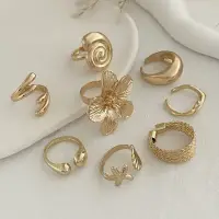 Набор колец золотистые 8 штук