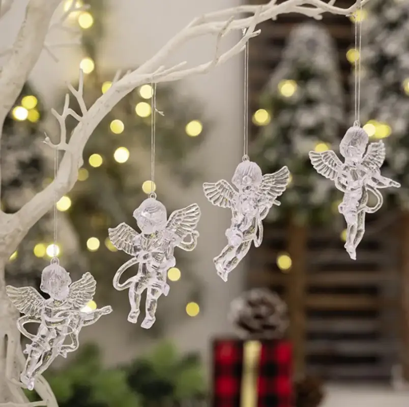 Елочные украшения Ангелочки 7 см 4 штуки Елочные украшения Ангелочки 7 см 4 штуки