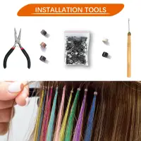 Блестящие нити для волос светлые 100 штук