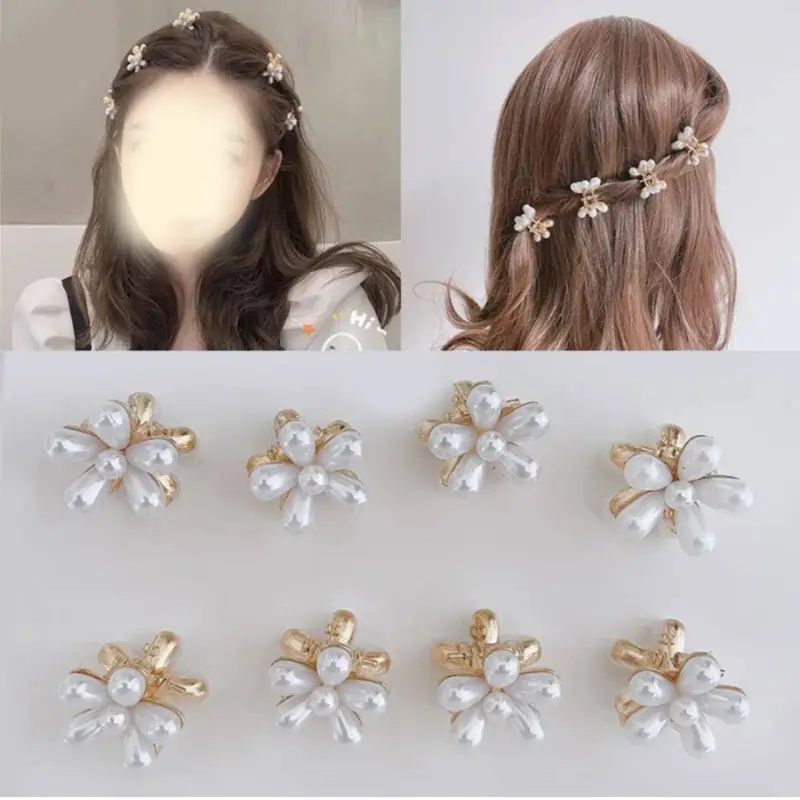 Крабики для волос маленькие с жемчугом 10 шт.