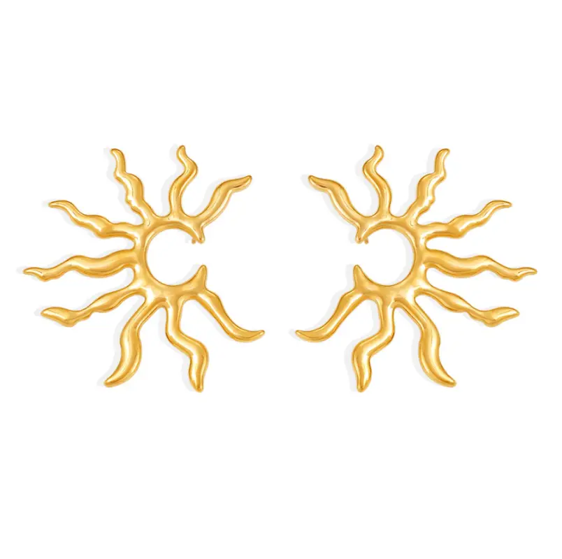 Серьги гвоздики Солнце