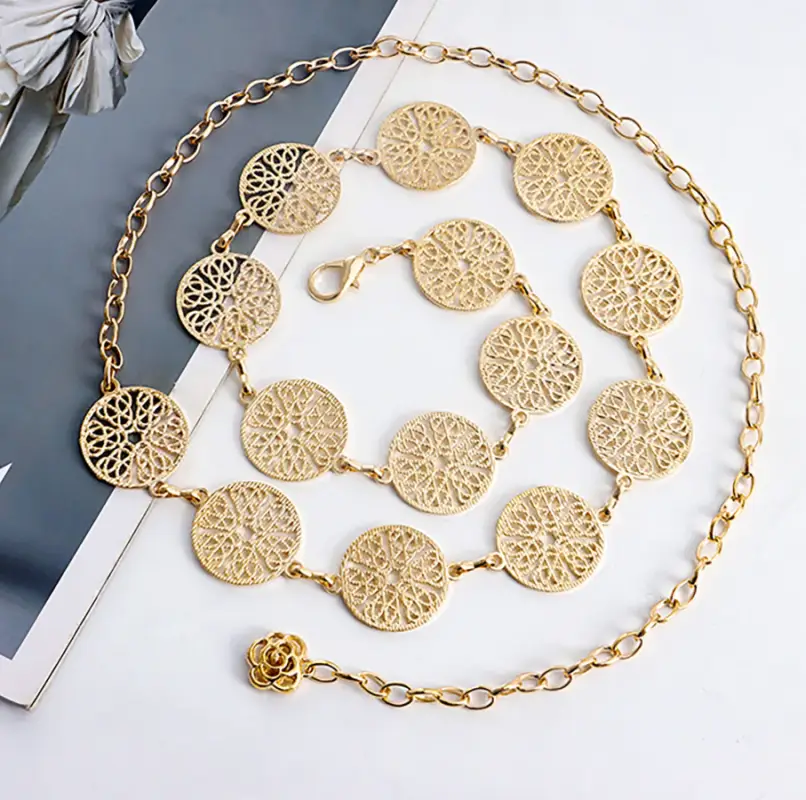 Цепочка на талию и пояс Восток золотистая 115 см