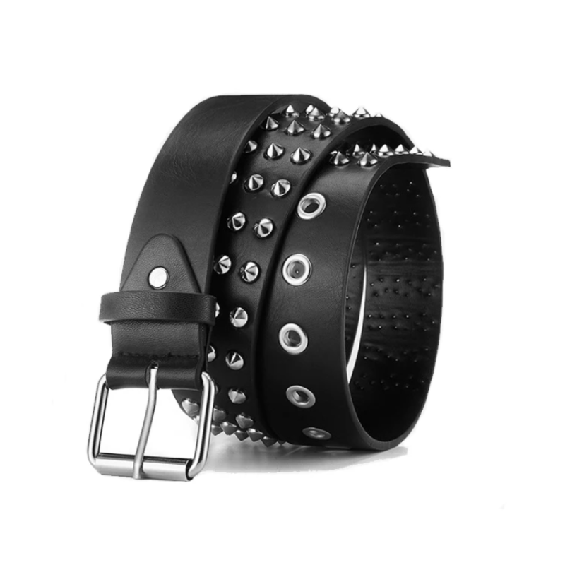 Ремень из экокожи с шипами 115 см