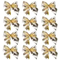 Бантики ёлочные золотистые 36 штук Бантики ёлочные золотистые 36 штук