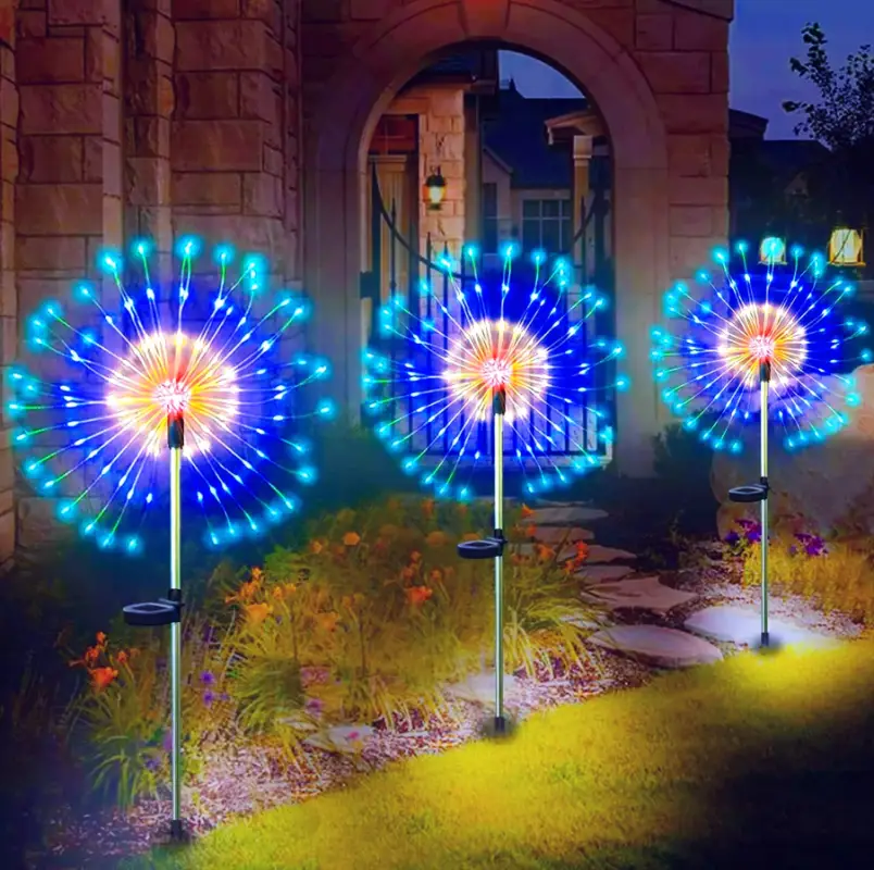 Фонарь уличный Фейерверк на солнечной батарее 2 штуки