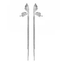 Серьги длинные с Бабочками пусеты