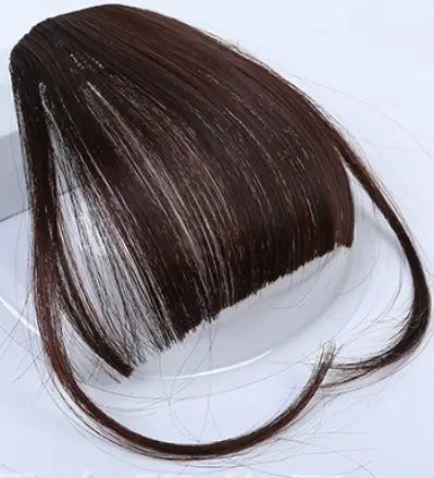 Накладная челка коричневая каштановая