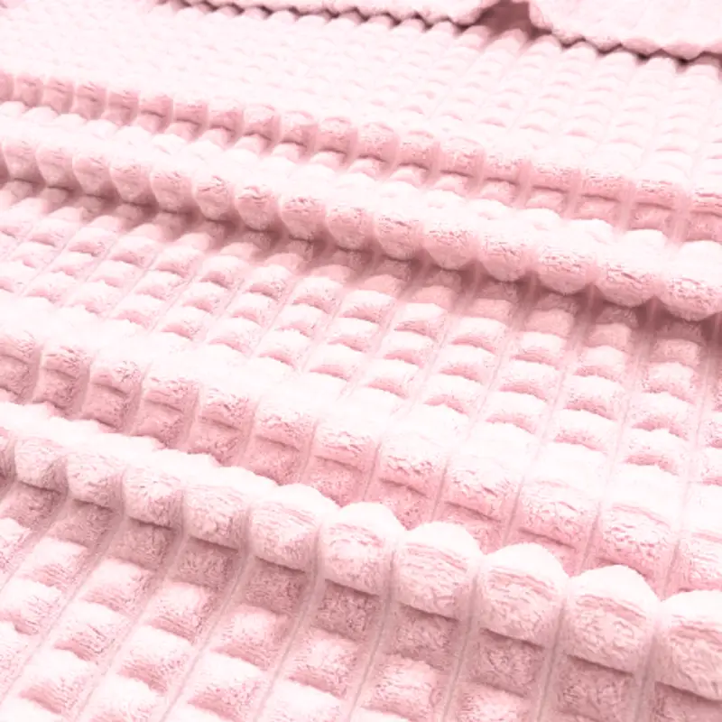 Плед велсофт розовый в кубик 150х100 см