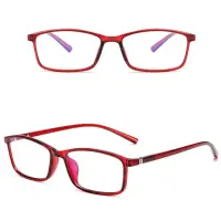 Очки имиджевые прямоугольные без диоптрий красные